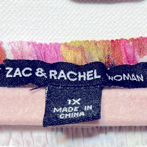 Zac & Rachel 1X Bell Sleeve On or Off Shoulder Floral Dress Fully Lined 13033 - Picture 6 of 9